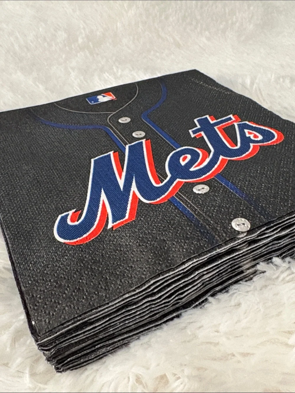 NY Mets Baseball 18 Party Plates & 36 Small Napkins NWT Large Napkins Opened